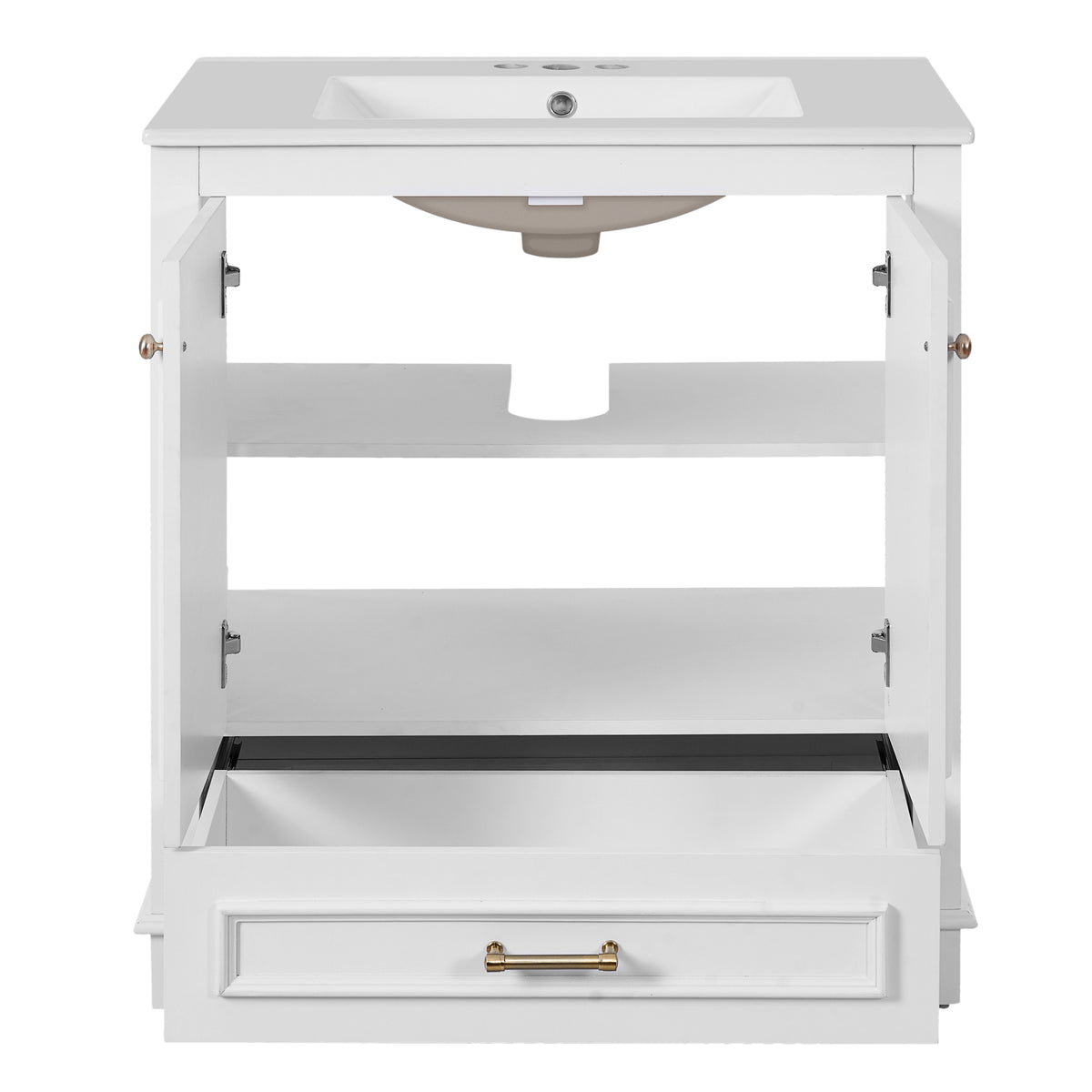 Dexmalle 30" Luxurious Bathroom Vanity with Ceramic Sink