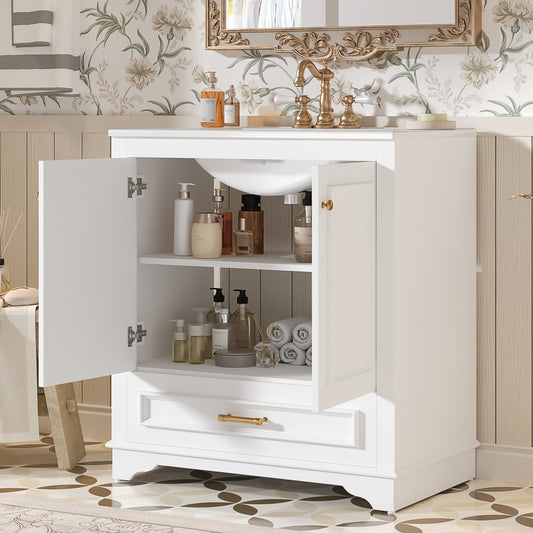 Dexmalle 30" Luxurious Bathroom Vanity with Ceramic Sink