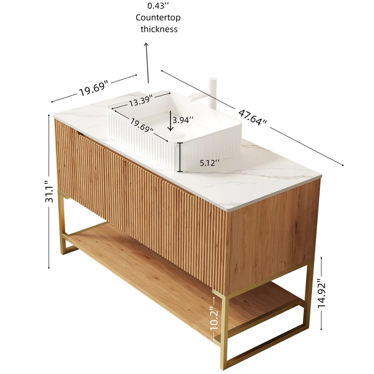 Dexmalle 48" Bathroom Vanity&Sink
