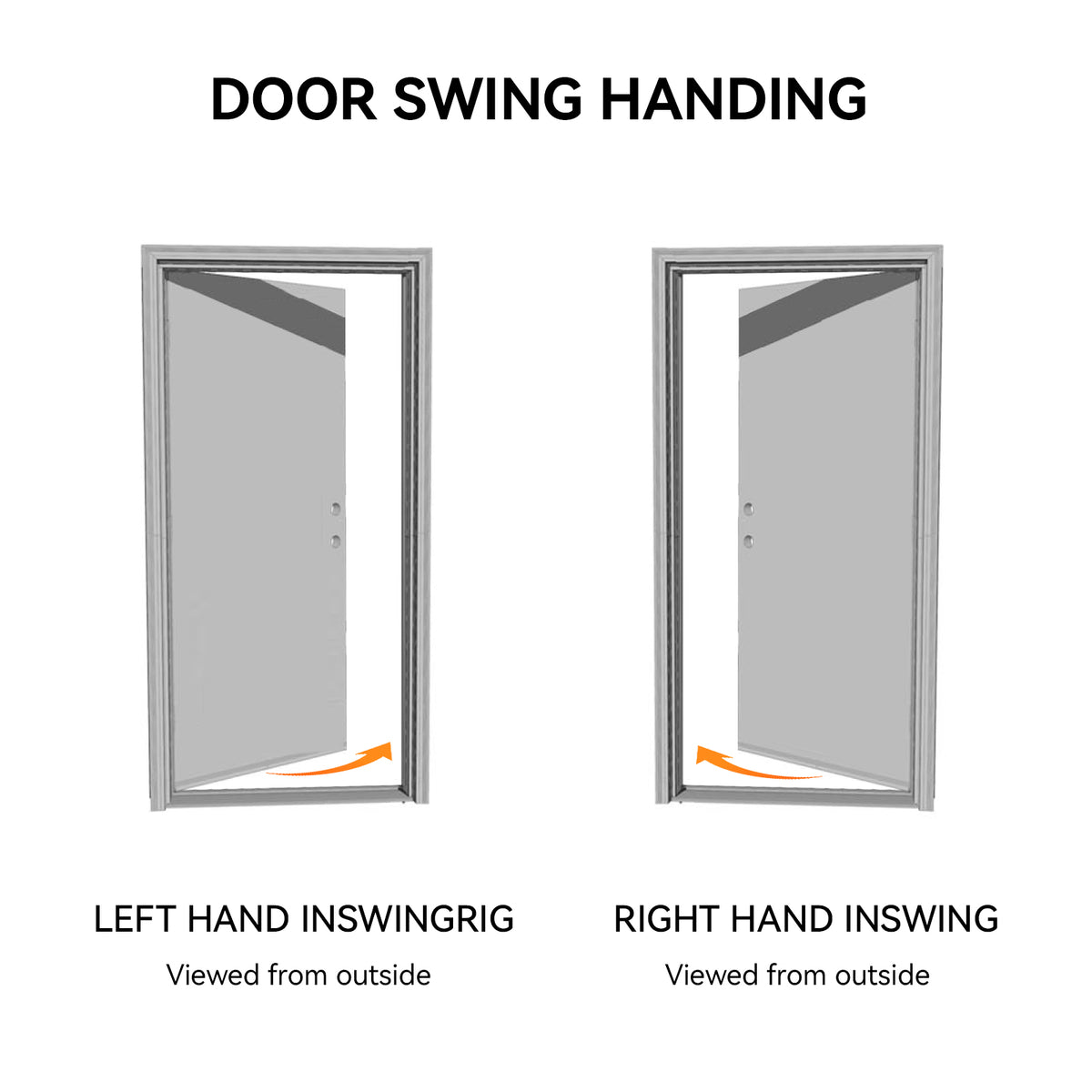 Dexmalle 36"x80" Fiberglass Front Door with White 4-9/16" PVC Frame,Left-Hand Inswing Exterior Door