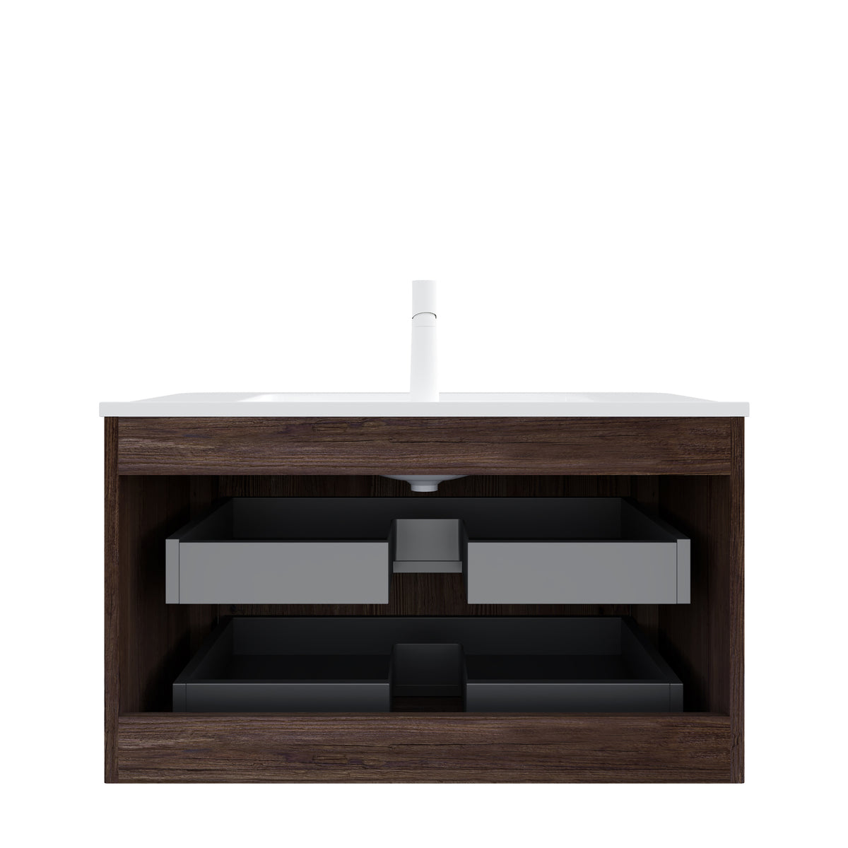 Dexmalle 36" Bathroom Vanity with Sink, Wall-Mounted Floating Plywood Bathroom Storage Cabinet with 2 Drawers