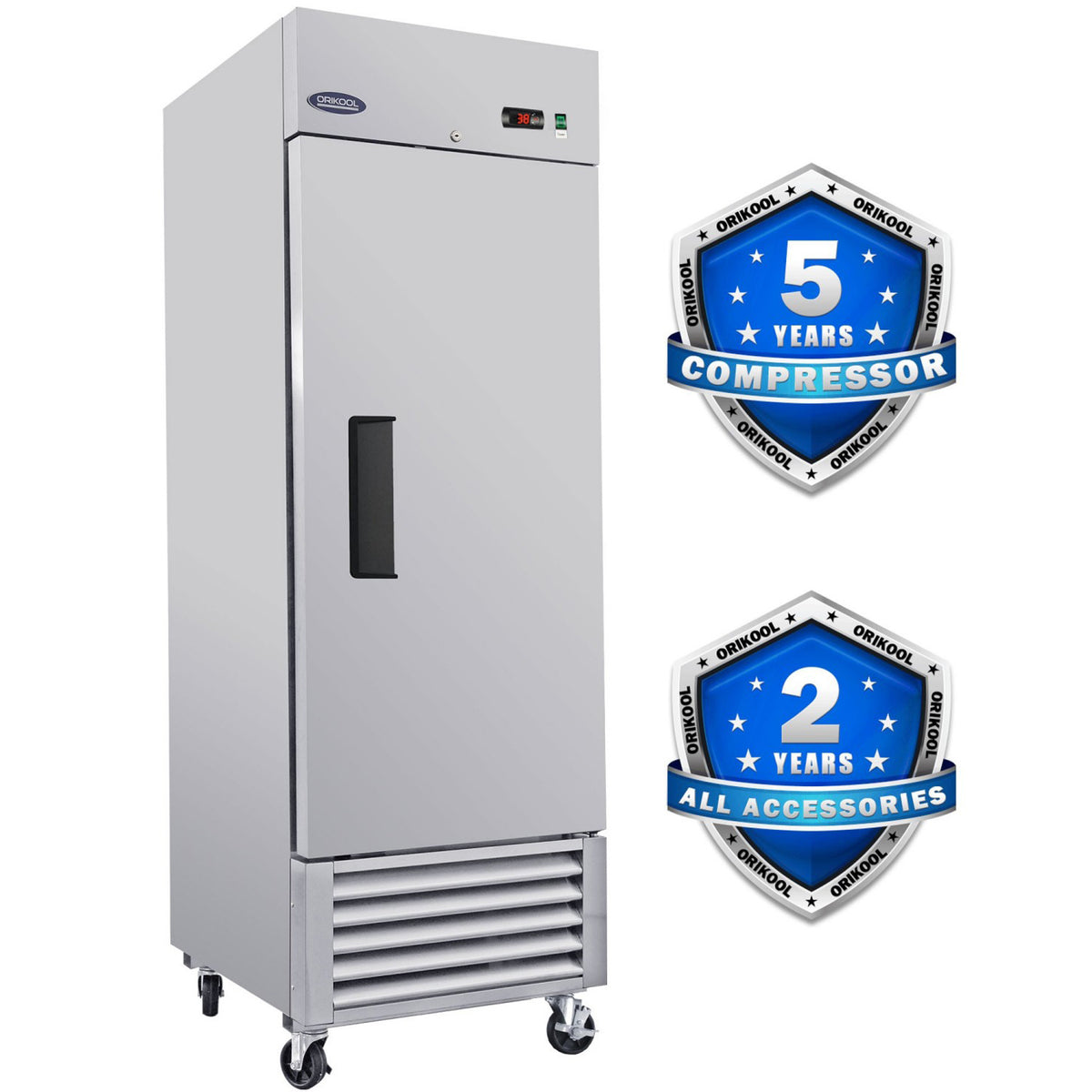 Dexmalle 27" Commercial Refrigerator 23 Cu.ft with 1 Solid Door Reach-In Refrigerators