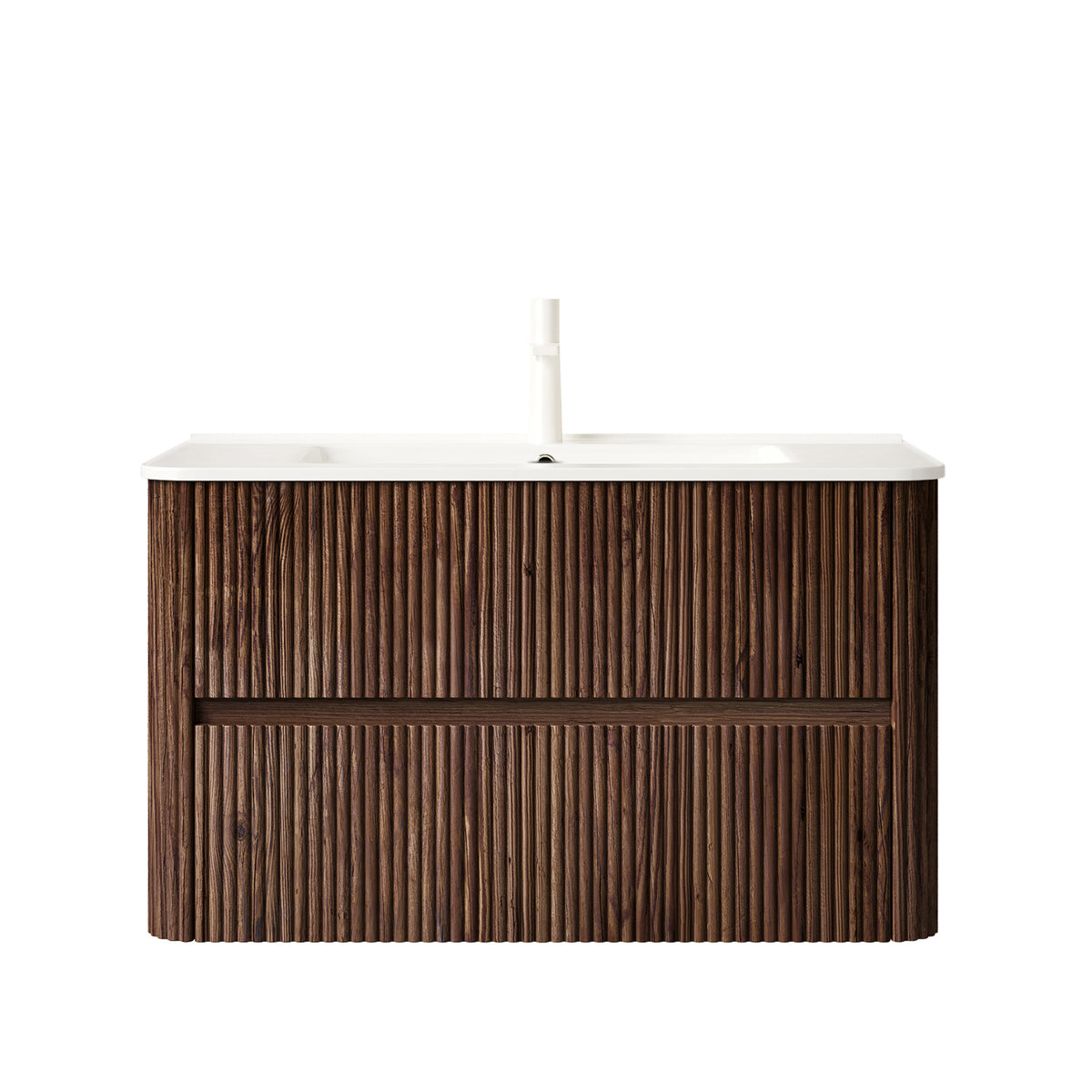 Dexmalle 36" Bathroom Vanity with Sink, Wall-Mounted Floating Plywood Bathroom Storage Cabinet with 2 Drawers