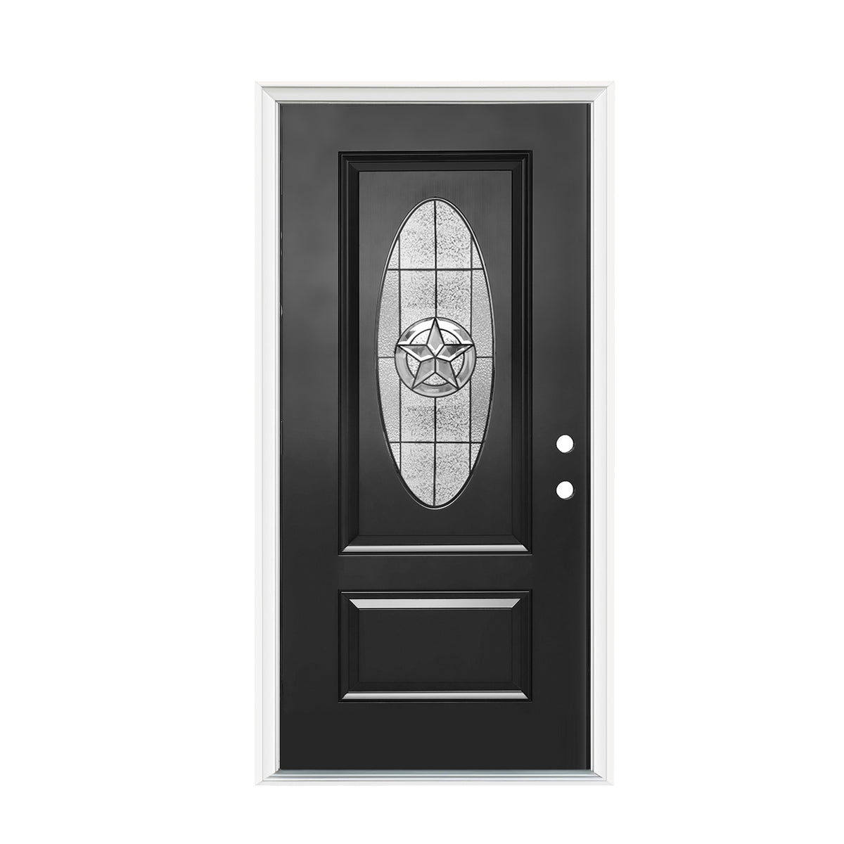 Dexmalle 36"x80" Fiberglass Front Door with White 4-9/16" PVC Frame,Left-Hand Inswing Exterior Door