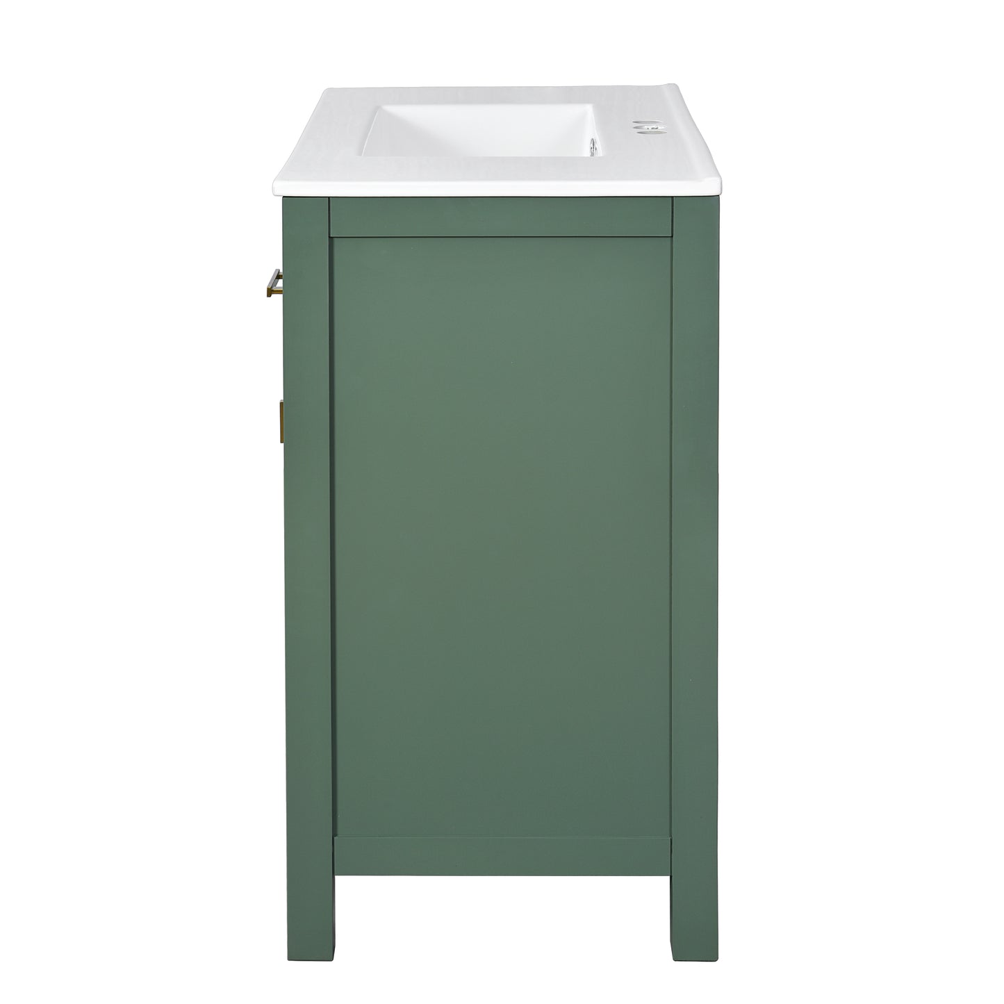 Dexmalle 36-in Green Undermount Single Sink Bathroom Vanity with White Ceramic Top and Four Drawers