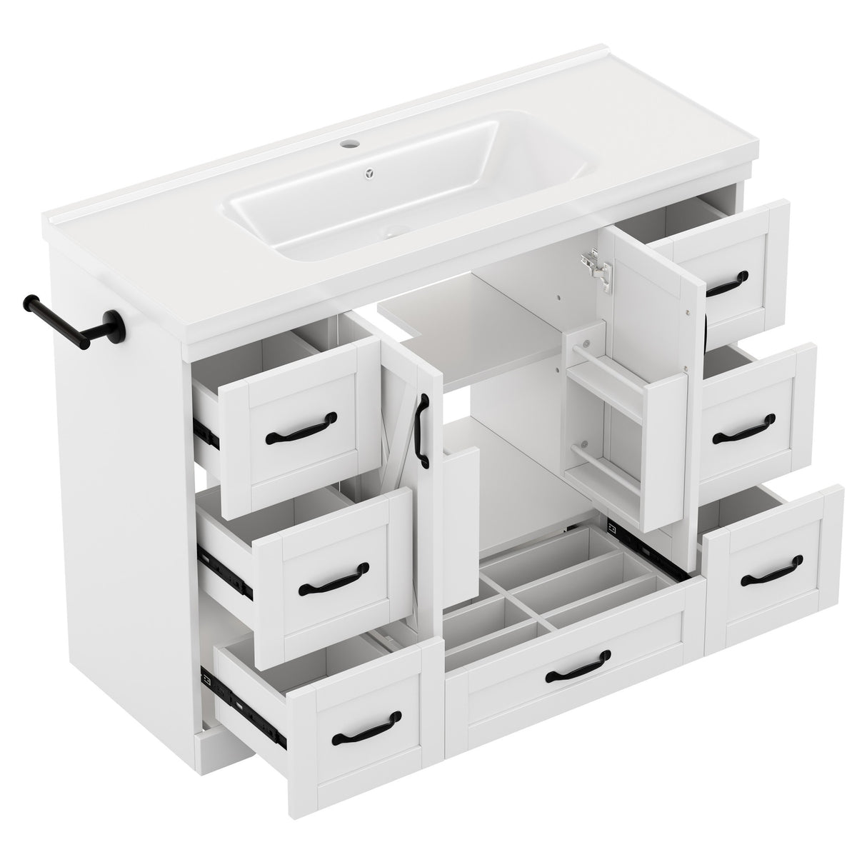 Dexmalle 48 Inch White Bathroom Vanity with Sink