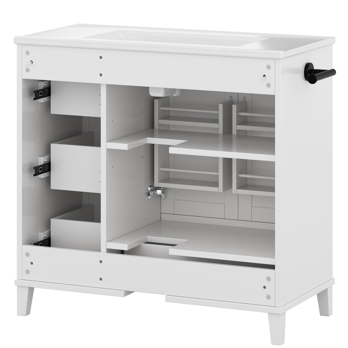 Dexmalle 36 Inch White Bathroom Vanity with Sink