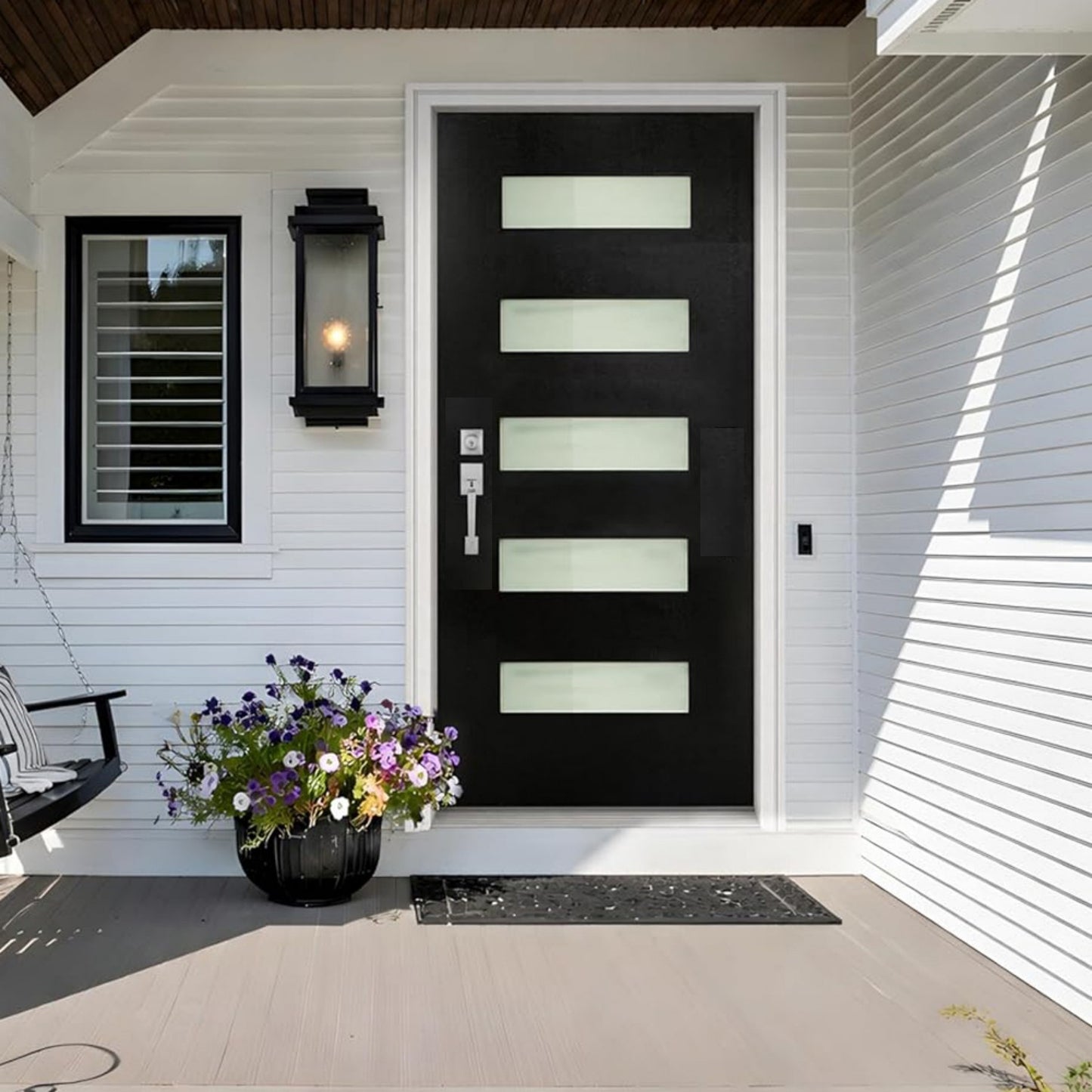 Dexmalle Right Hand Inswing 36 x 80 Fiberglass Entry Door with 4-9/16 White Vinyl Frame