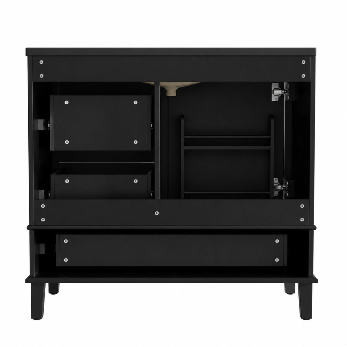 Dexmalle 36" Black Modern Bathroom Cabinet with Sink Combo Set