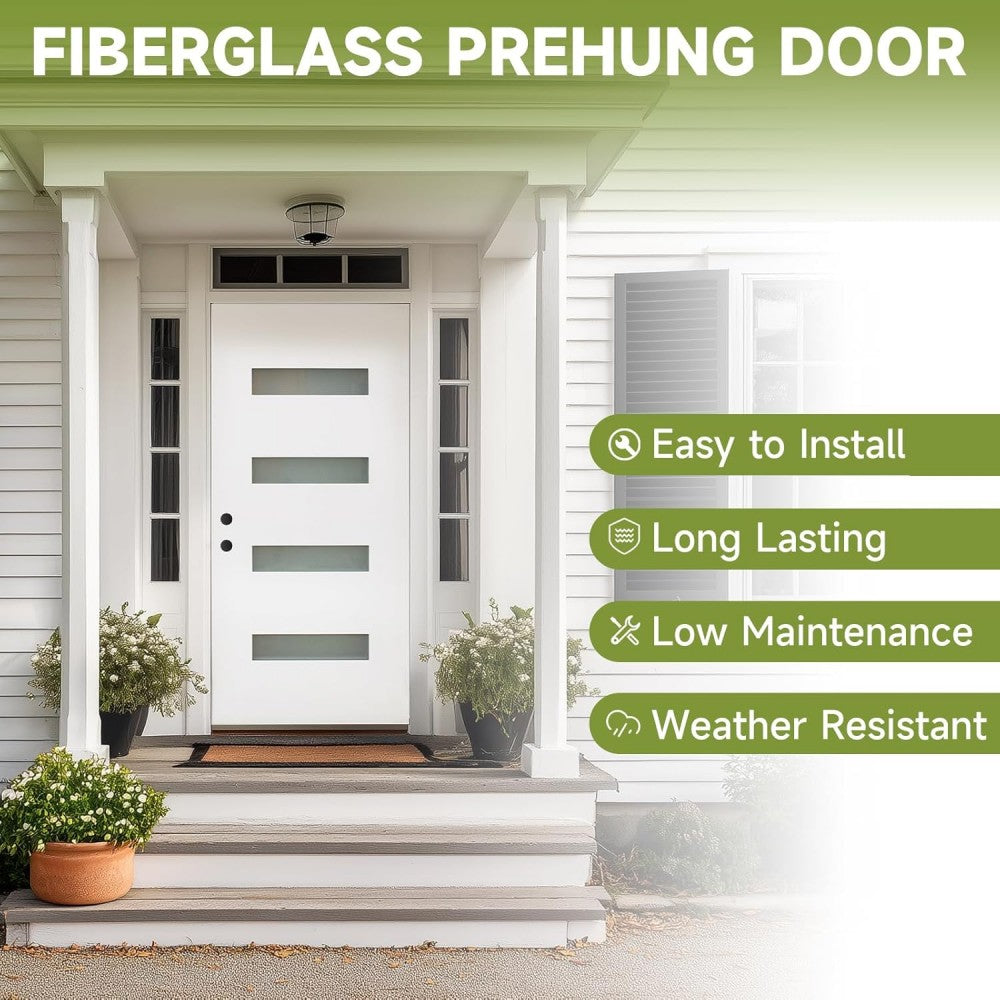 Dexmalle Right Hand Inswing 36 x 80 Fiberglass Entry Door