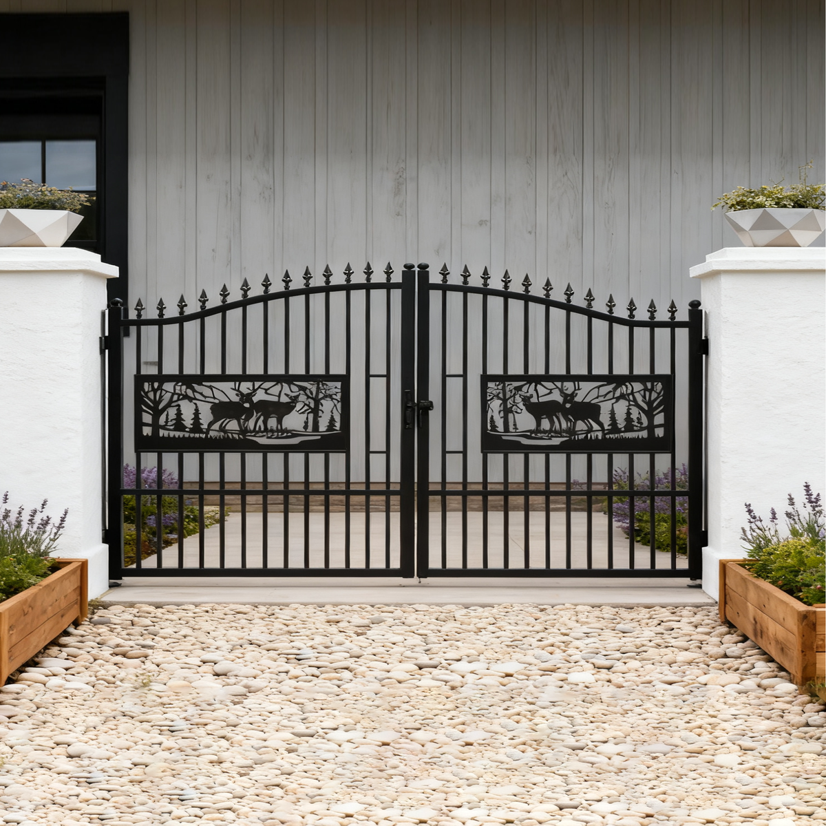 Dexmalle 20FT x 7FT Heavy-Duty Bi-Parting Iron Gate