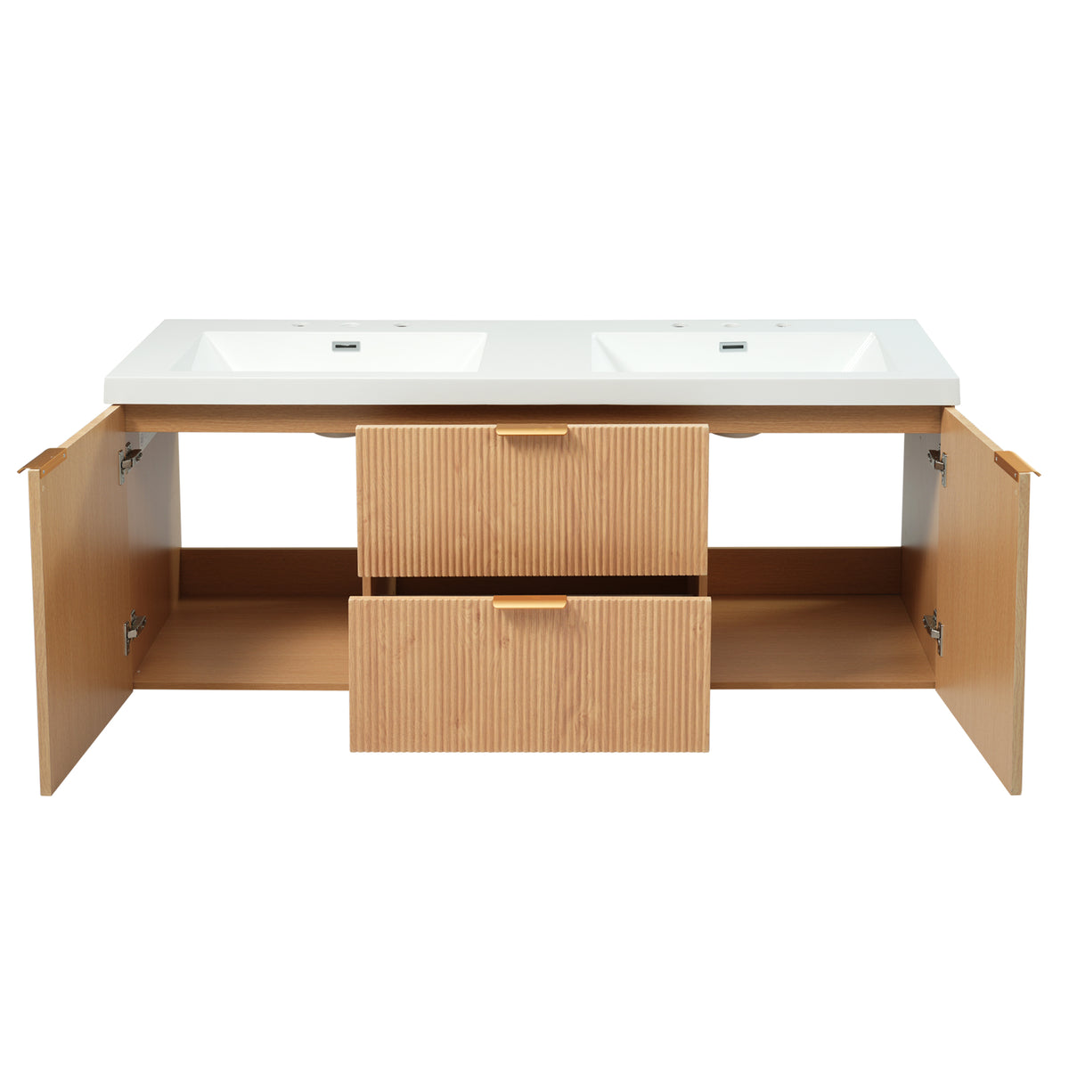 Dexmalle 59.3 Inch Double Sink Bathroom Vanity with SMC Resin Top