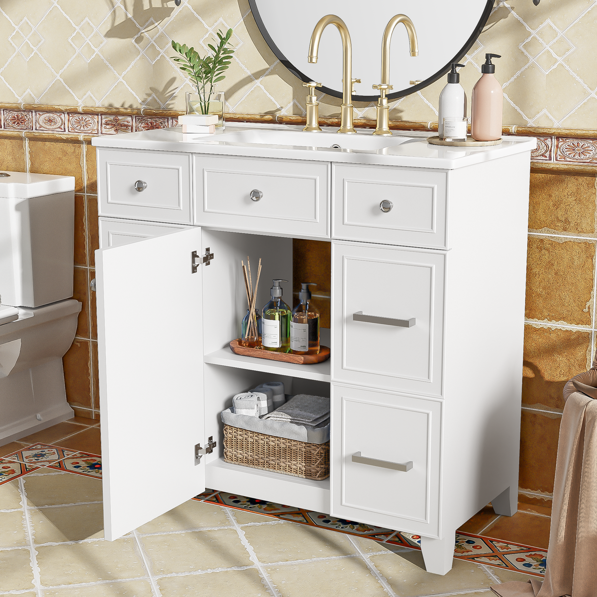 Dexmalle 36" Bathroom Vanity with Ceramic Sink