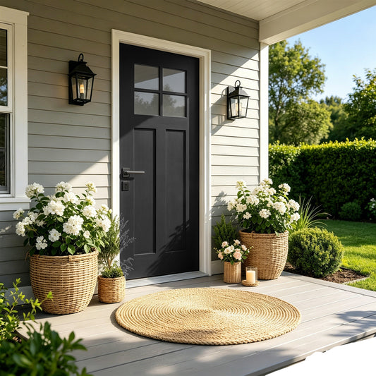 Dexmalle 36"x80" Fiberglass Front Door with White 4-9/16" PVC Frame