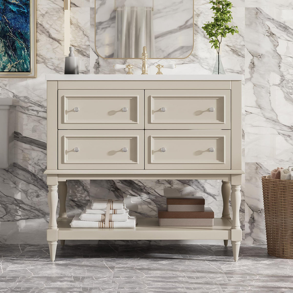 Dexmalle 36" Bathroom Vanity Cabinet with Sink Combo Set
