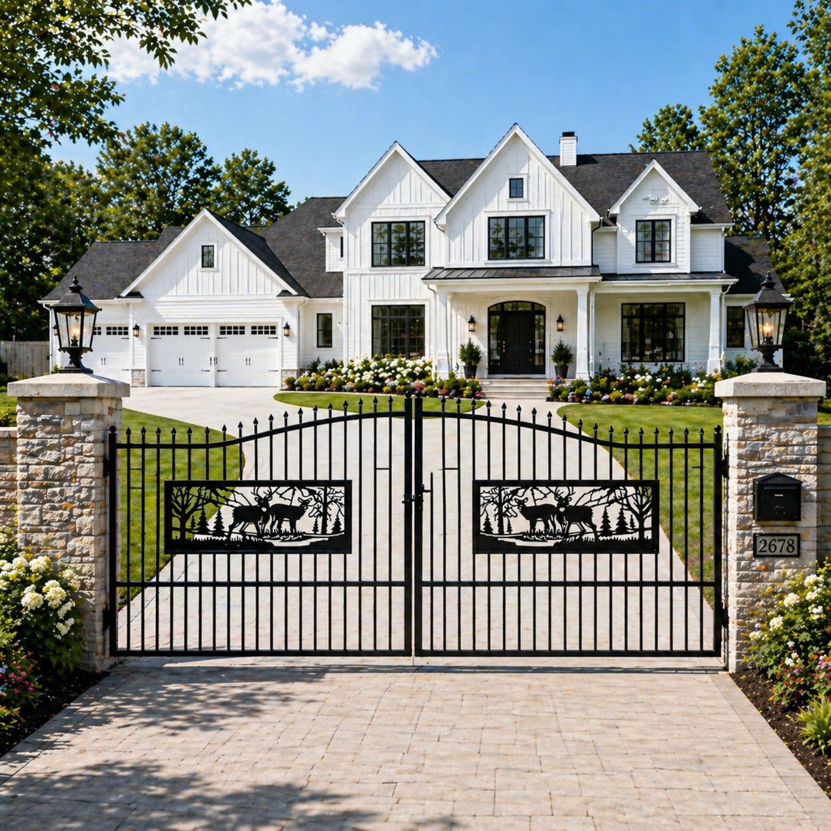 Dexmalle 20FT x 7FT Heavy-Duty Bi-Parting Iron Gate