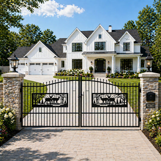 Dexmalle 20FT x 7FT Heavy-Duty Bi-Parting Iron Gate