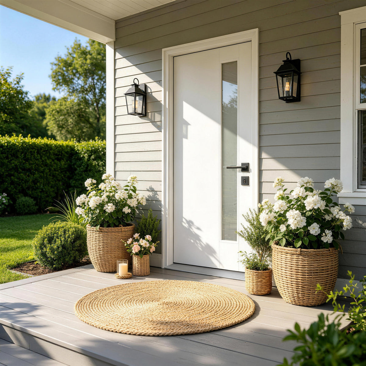 Dexmalle 36"x80" Fiberglass Front Door with White 4-9/16" PVC Frame,Left-Hand Inswing Exterior Door