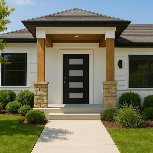 Dexmalle Right Hand 36 x 80 Fiberglass Entry Door with Brickmould