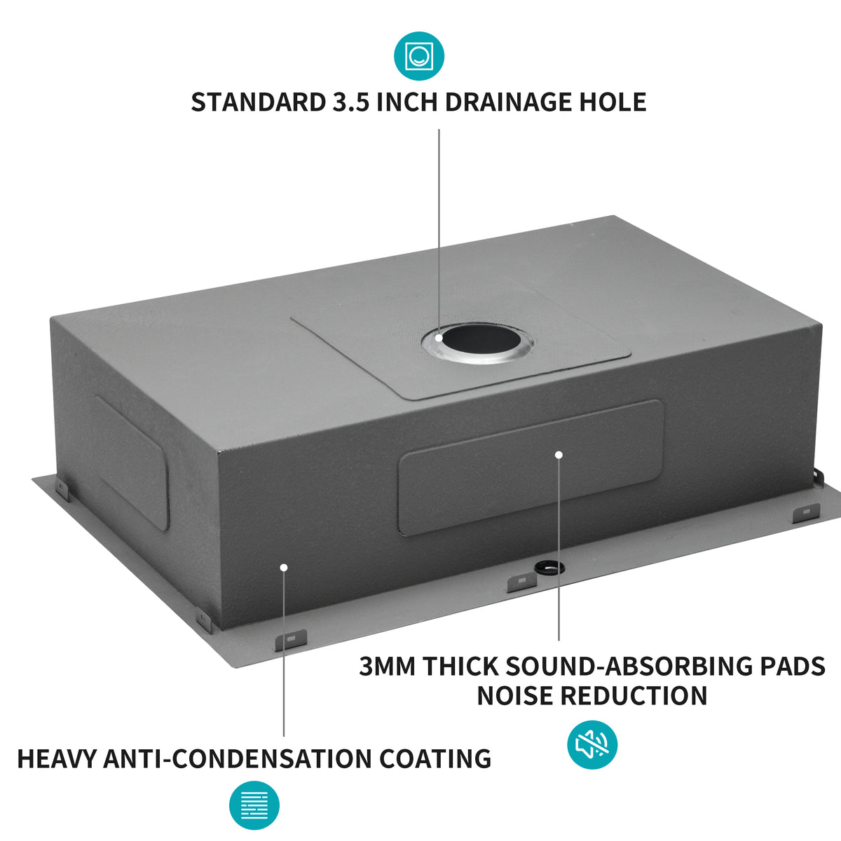 Dexmalle 33 x 22 x 9 inch Kitchen Sink Drop