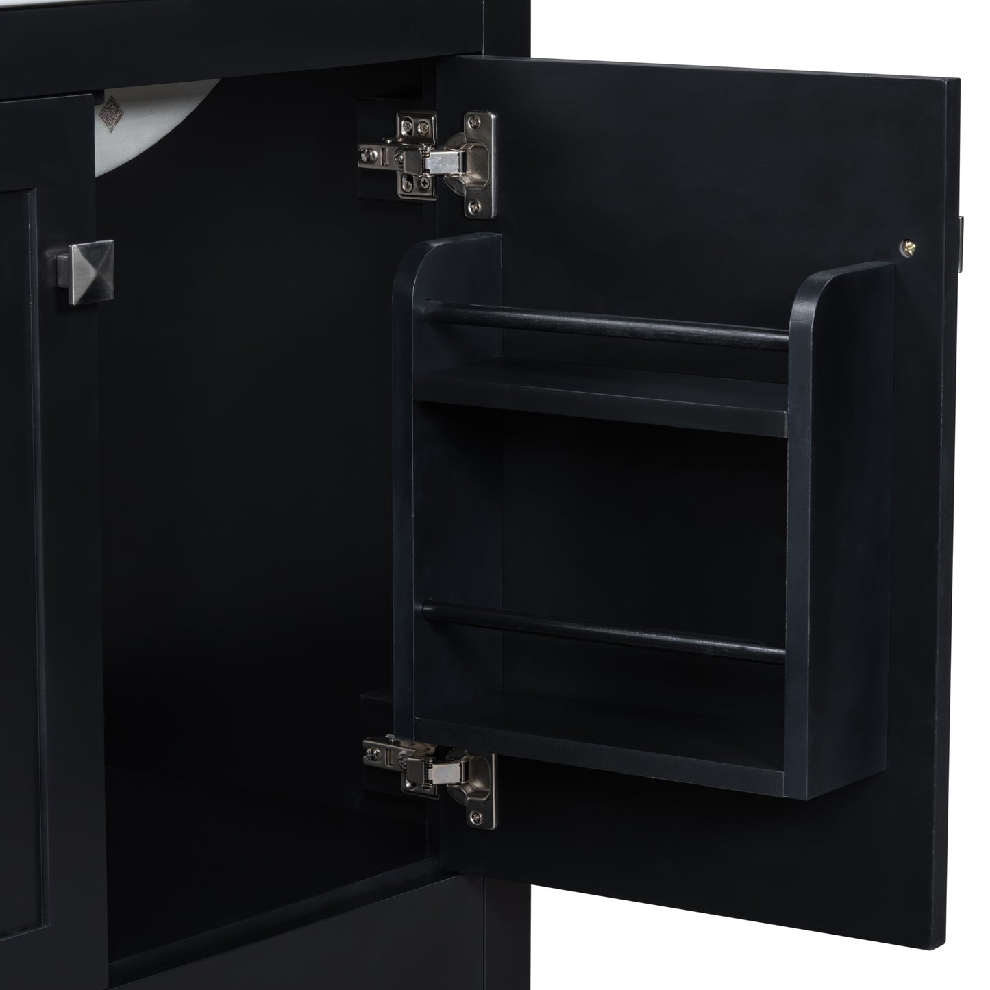 Dexmalle 30-in Black Undermount Single Sink Bathroom Vanity With White Ceramic Top and Drawer