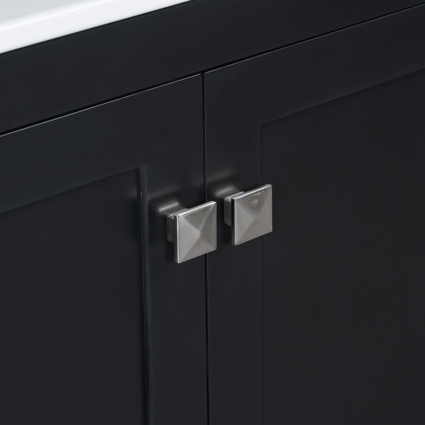 Dexmalle 30-in Black Undermount Single Sink Bathroom Vanity With White Ceramic Top and Drawer