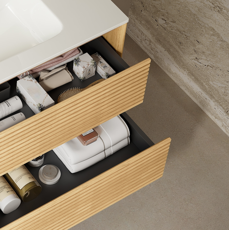 Dexmalle 24" Bathroom Vanity with Sink, Wall-Mounted Floating Plywood Bathroom Storage Cabinet with Drawers