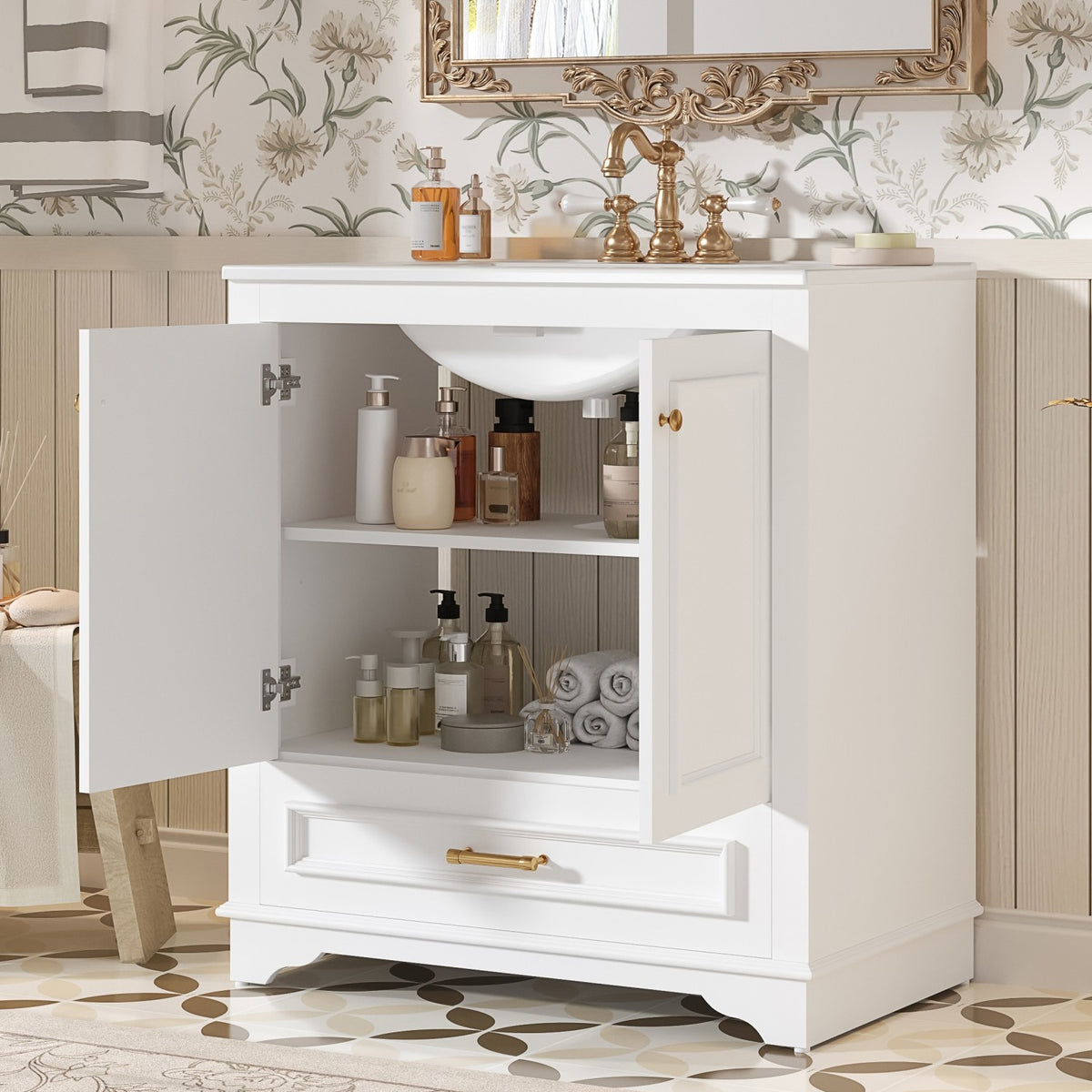 Dexmalle 30" Luxurious Bathroom Vanity with Ceramic Sink