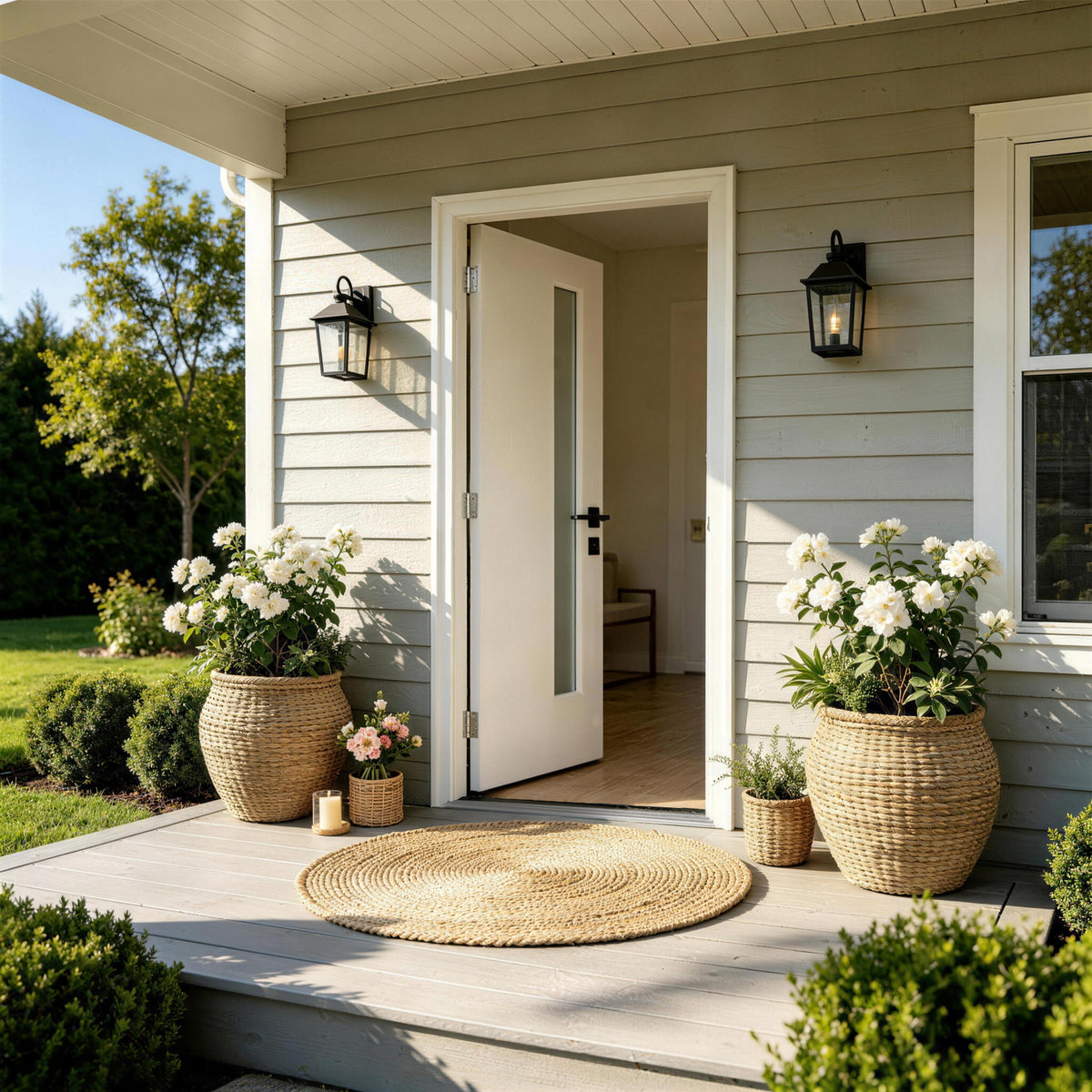 Dexmalle 36"x80" Fiberglass Front Door with White 4-9/16" PVC Frame,Left-Hand Inswing Exterior Door