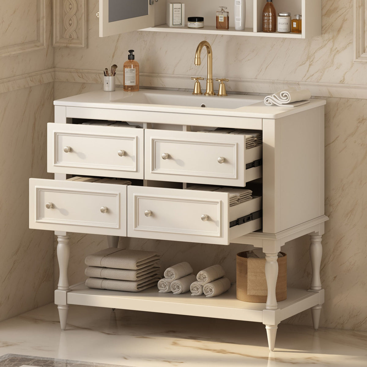 Dexmalle 36" Bathroom Vanity Cabinet with Sink Combo Set