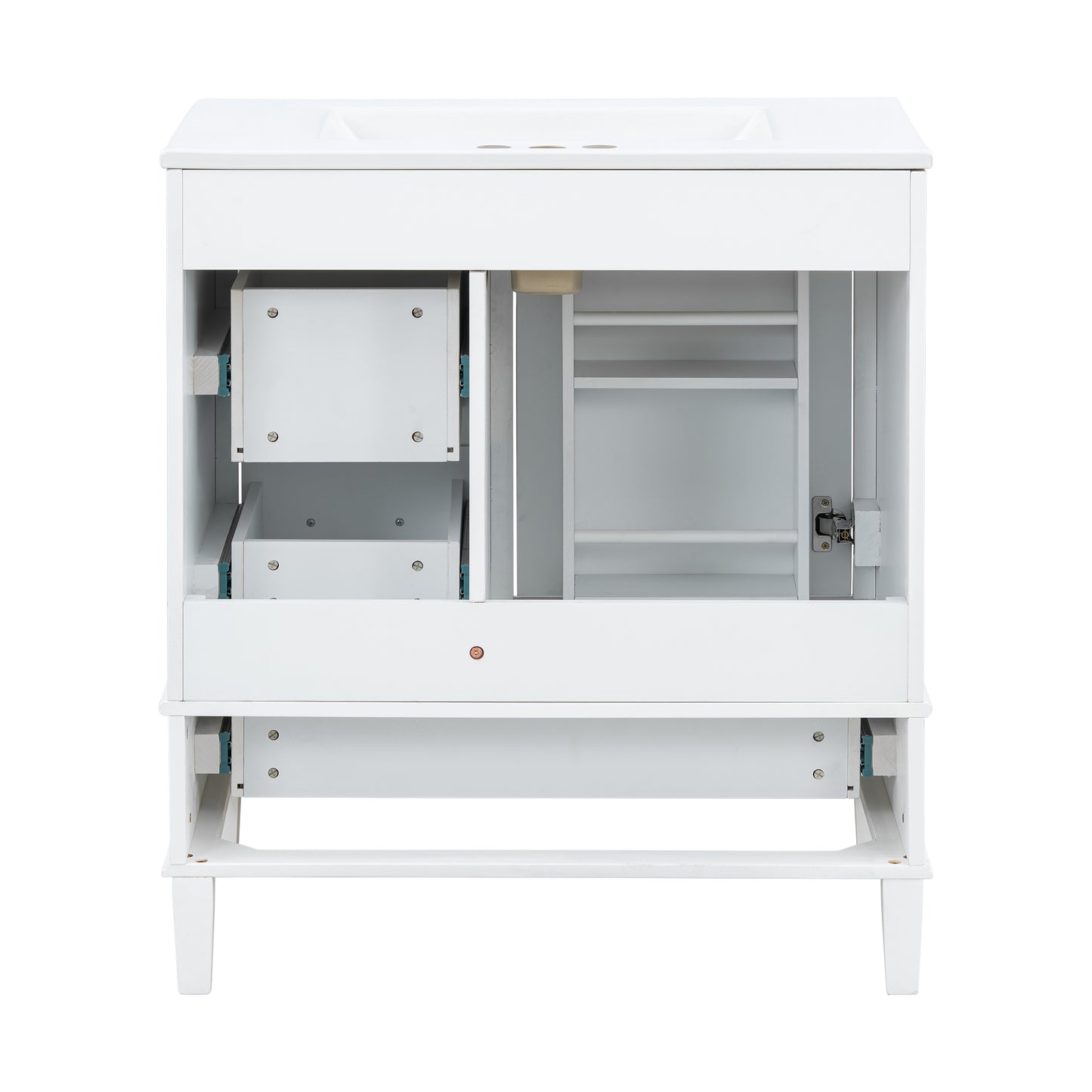 Dexmalle 30-in White Modern Freestanding Single Sink Bathroom Vanity with Ceramic Sink