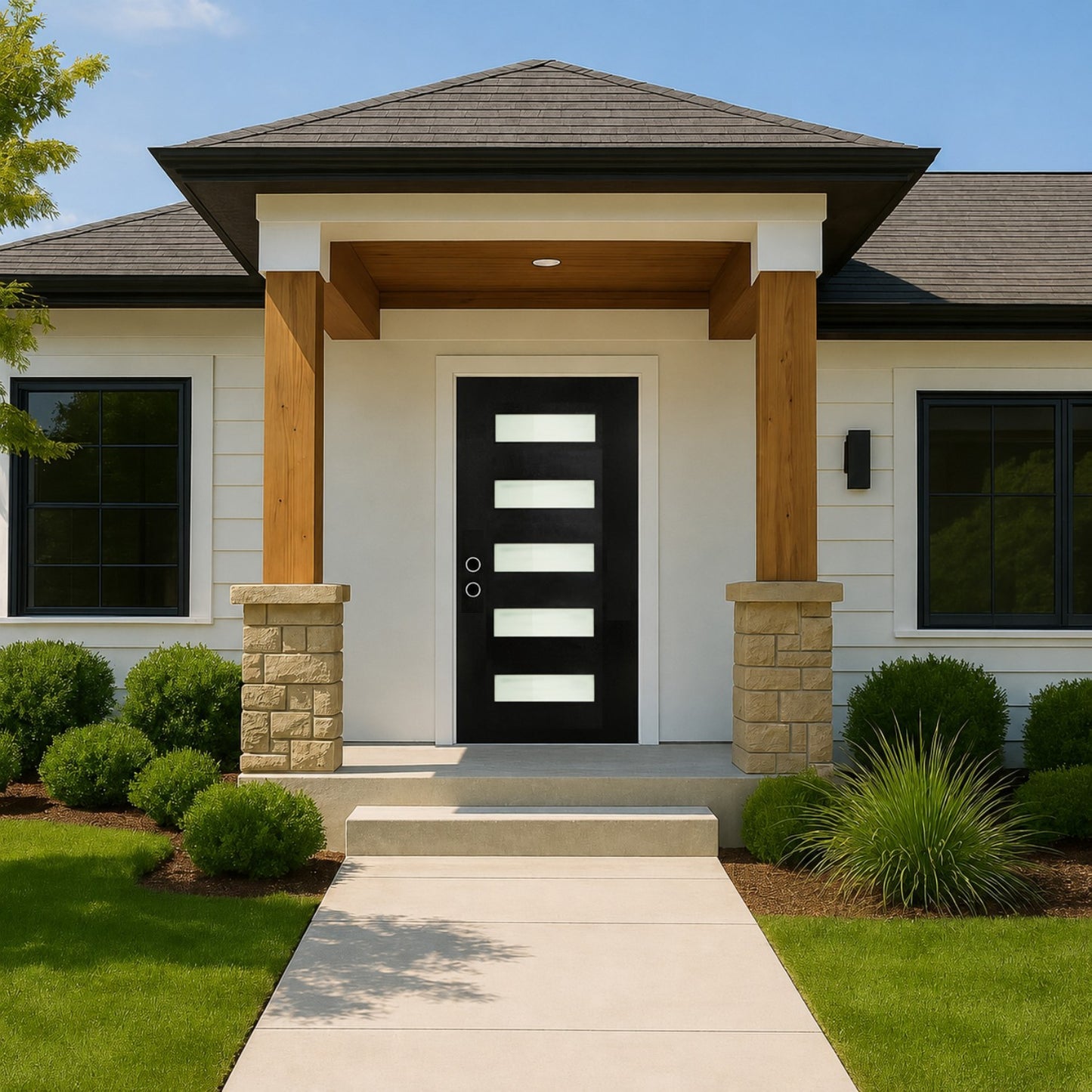 Dexmalle Right Hand Inswing 36 x 80 Fiberglass Entry Door with 4-9/16 White Vinyl Frame
