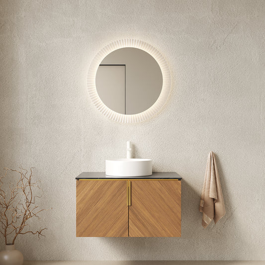 Dexmalle 30" Bathroom Vanity with Sink, Wall-Mounted Plywood Bathroom Storage Cabinet with Double Doors