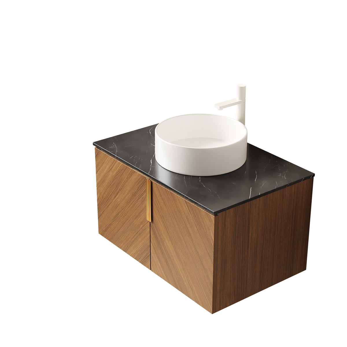 Dexmalle 30" Bathroom Vanity with Sink, Wall-Mounted Plywood Bathroom Storage Cabinet with Double Doors