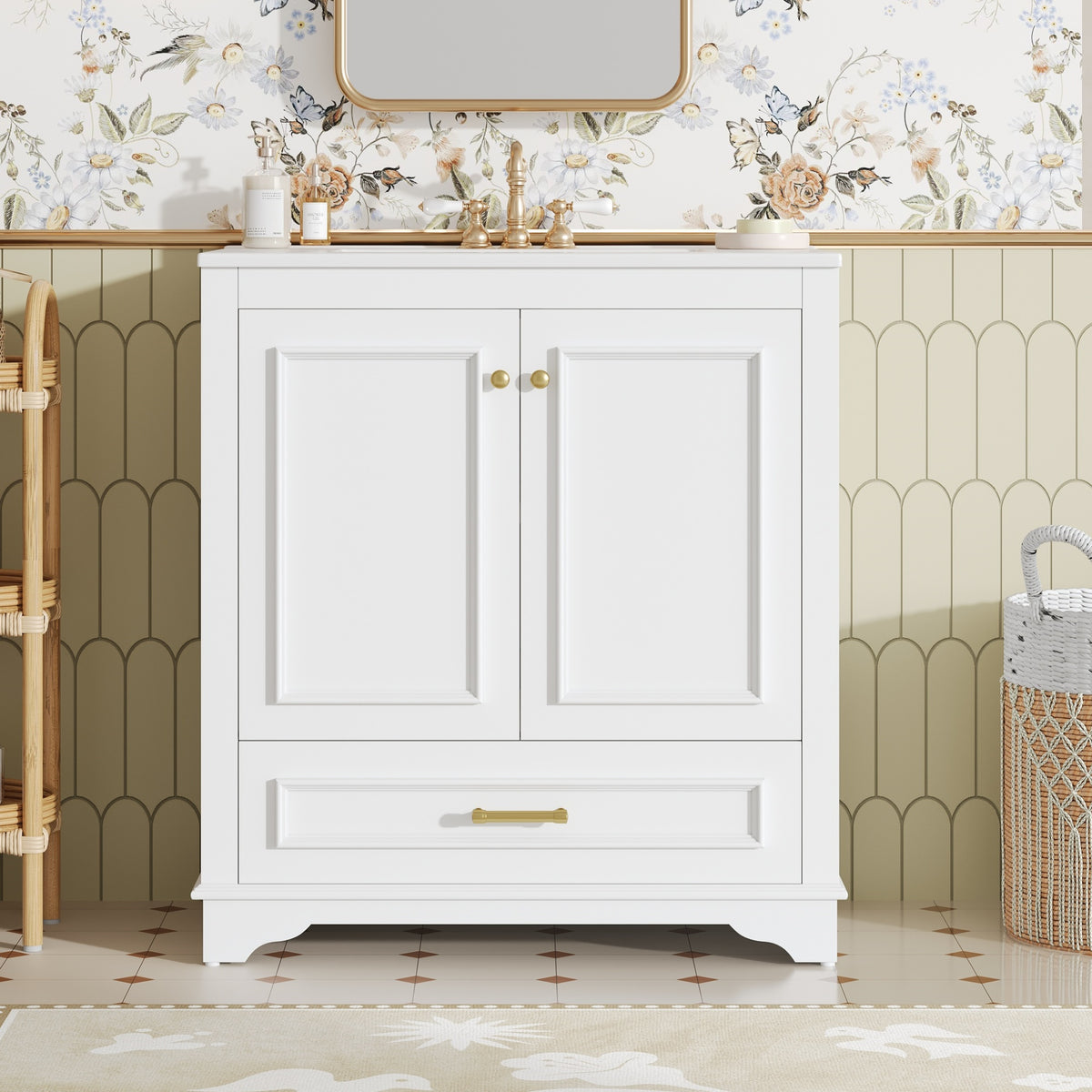 Dexmalle 30" Luxurious Bathroom Vanity with Ceramic Sink