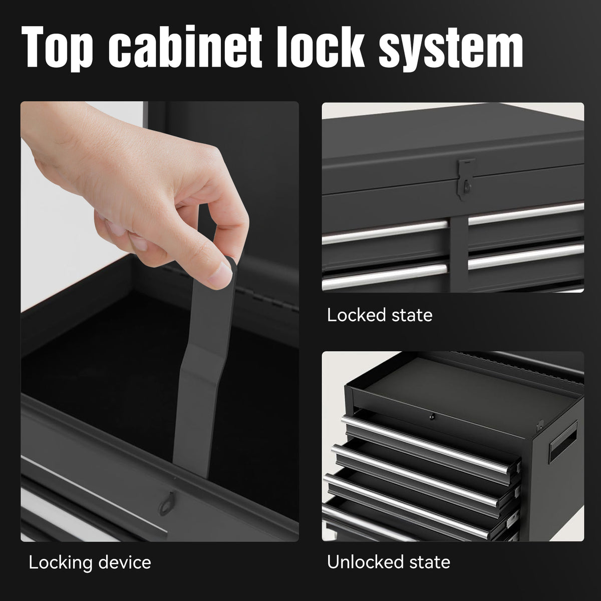 Dexmalle 5-Drawer Rolling Tool Storage Cabinet with Detachable Top Tool Box