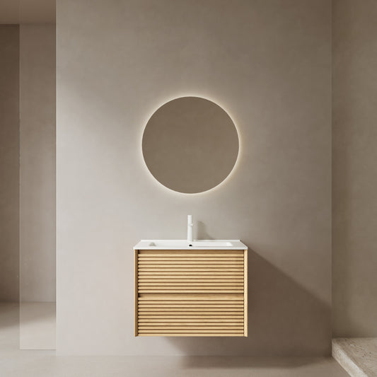 Dexmalle 24" Bathroom Vanity with Sink, Wall-Mounted Floating Plywood Bathroom Storage Cabinet with Drawers