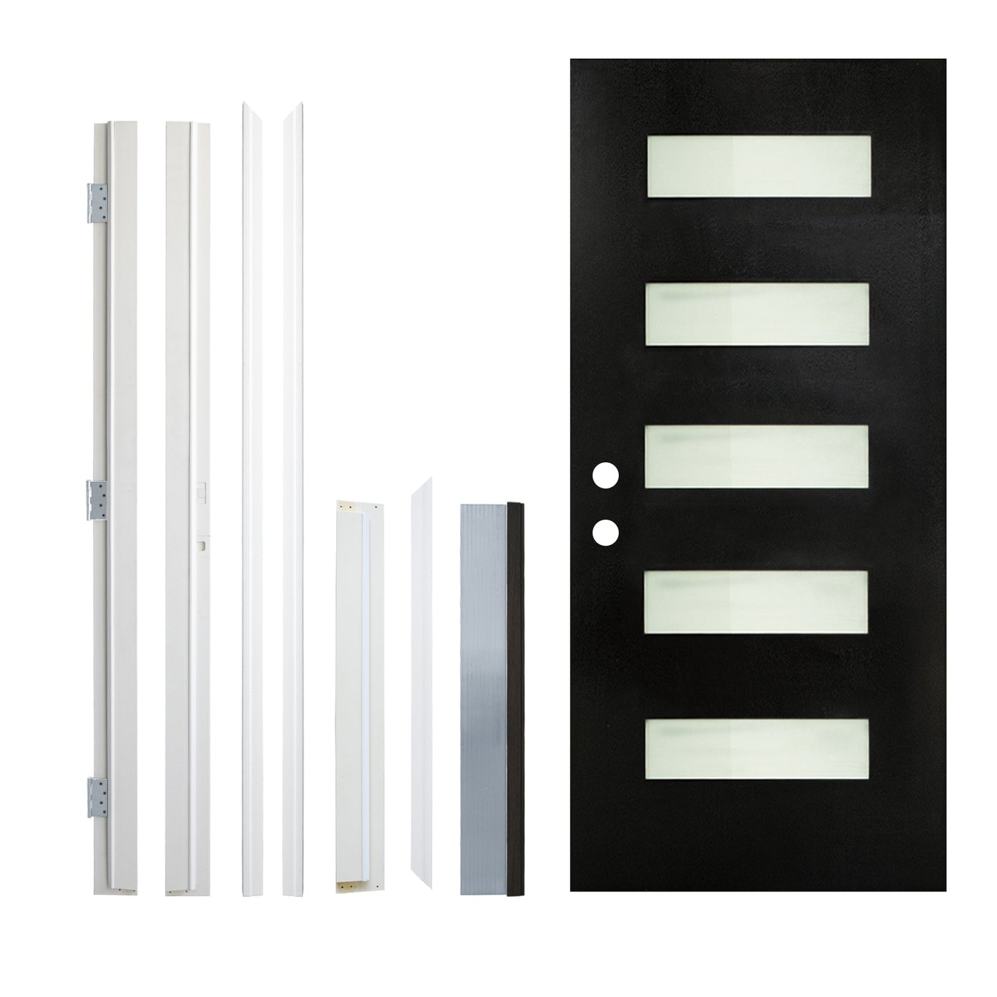 Dexmalle Right Hand Inswing 36 x 80 Fiberglass Entry Door with 4-9/16 White Vinyl Frame