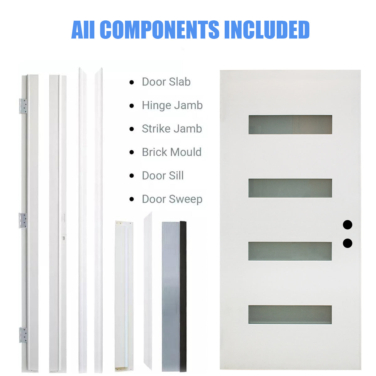 Dexmalle Left Hand Inswing 36 x 80 Fiberglass Entry Door