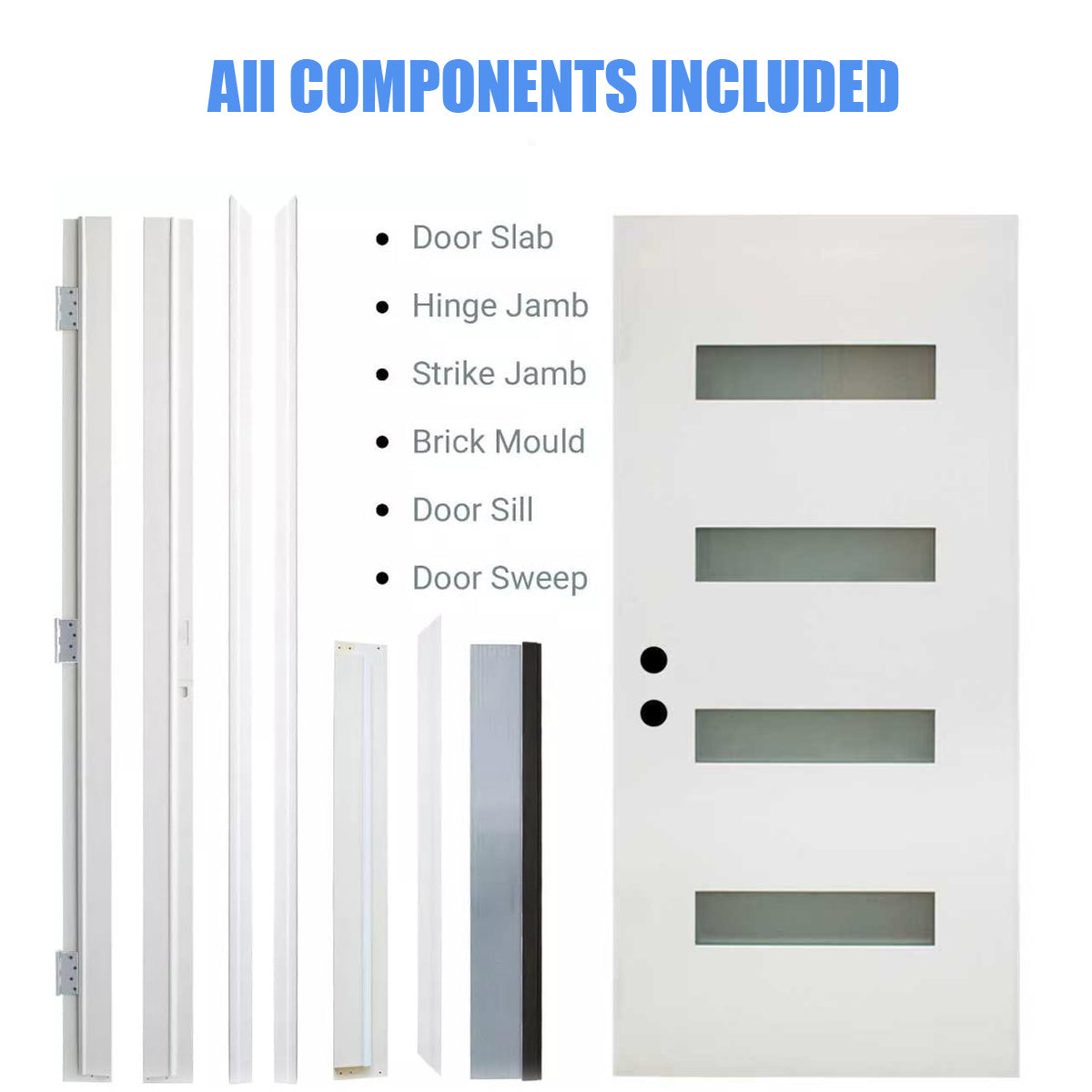 Dexmalle Right Hand Inswing 36 x 80 Fiberglass Entry Door