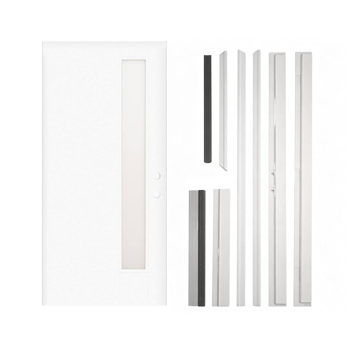 Dexmalle 36"x80" Fiberglass Front Door with White 4-9/16" PVC Frame,Left-Hand Inswing Exterior Door