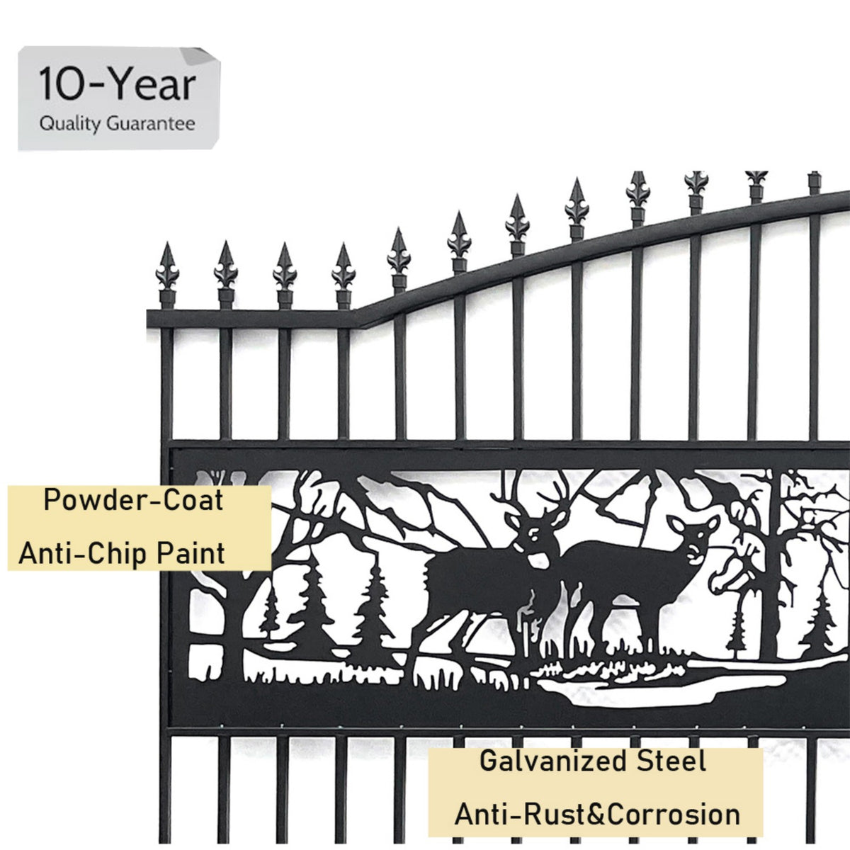 Dexmalle 20FT x 7FT Heavy-Duty Bi-Parting Iron Gate