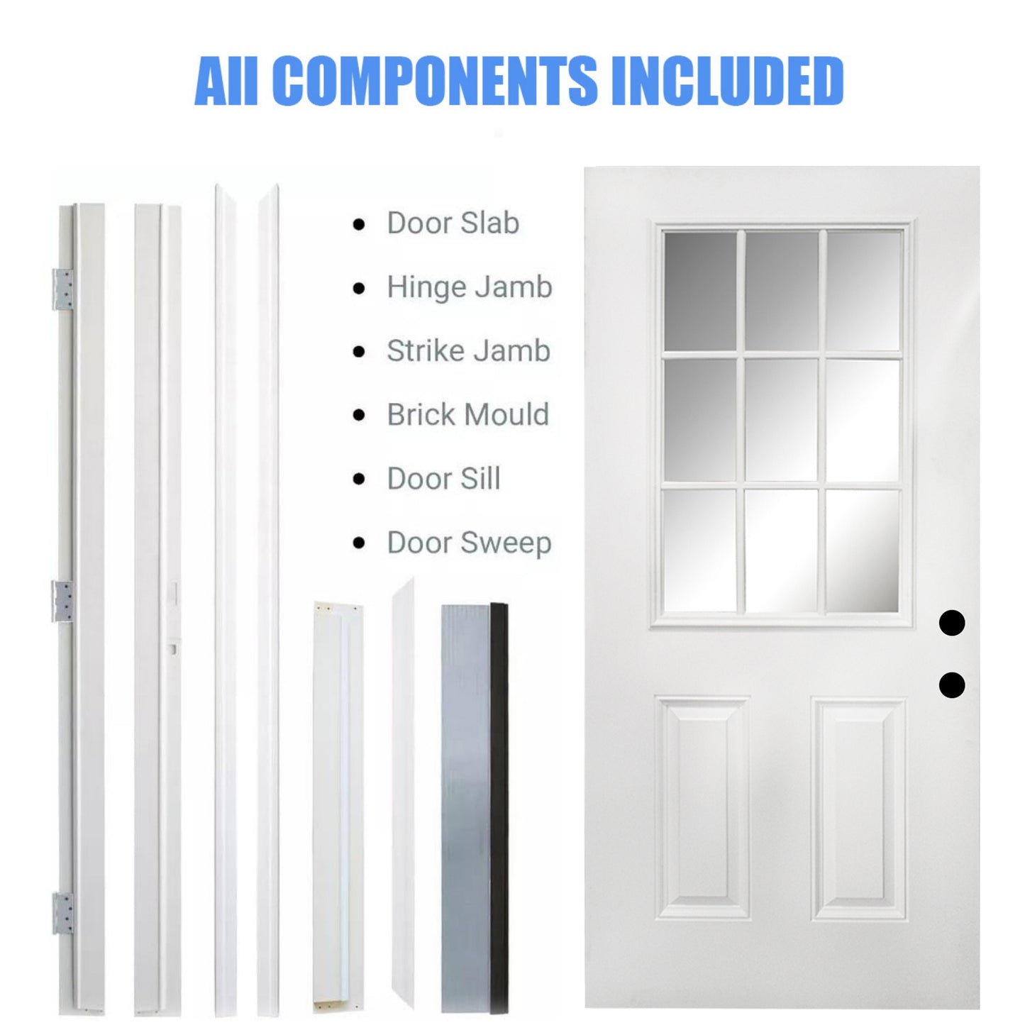 Dexmalle Left Hand Inswing 36 x 80 Fiberglass Entry Door