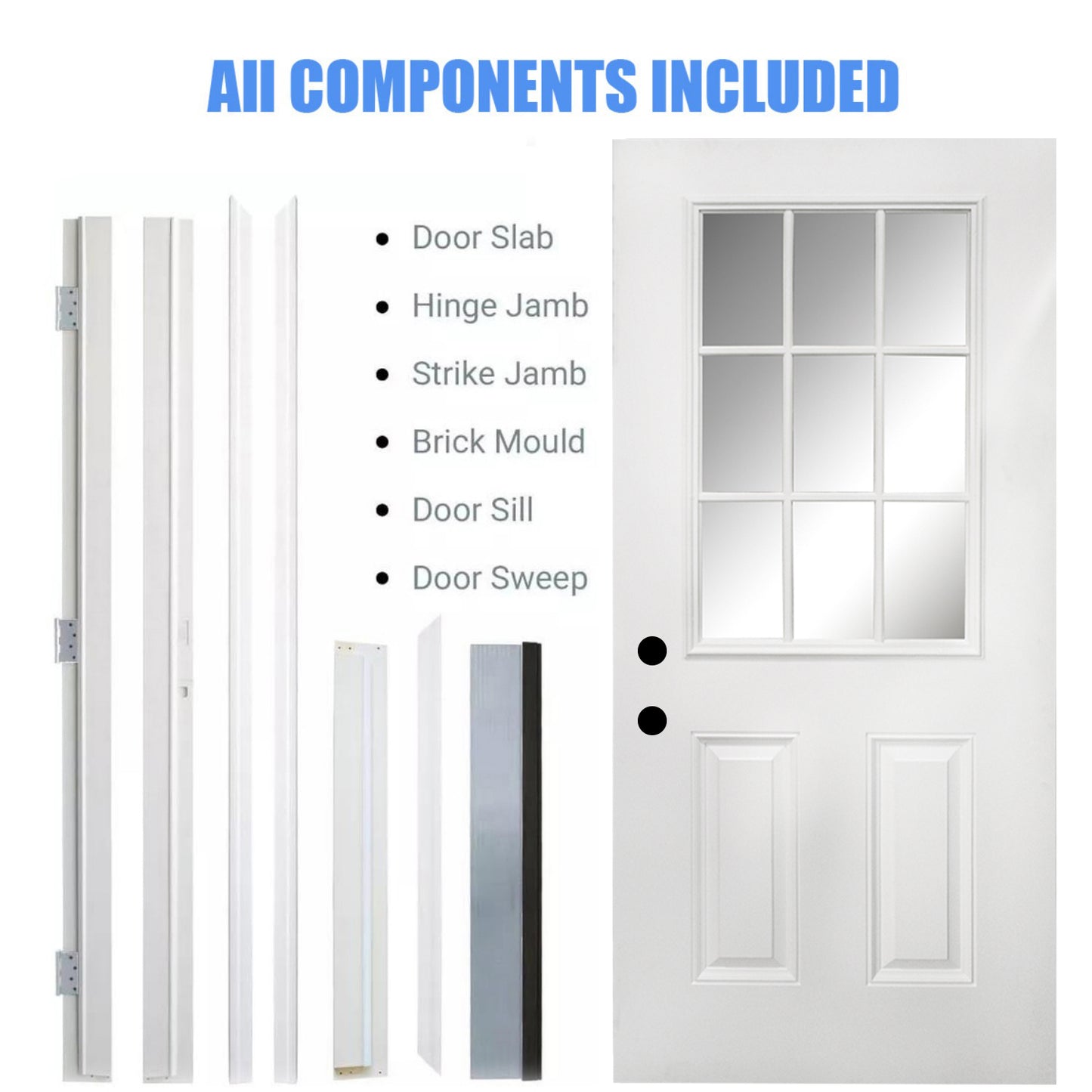 Dexmalle Right Hand Inswing 36 x 80 Fiberglass Entry Door