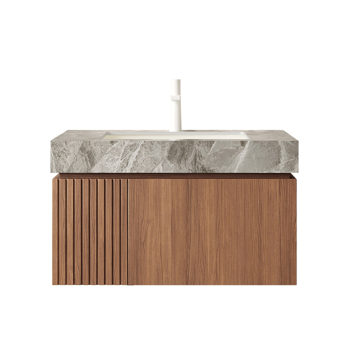 Dexmalle Bathroom Vanity&Sink, Floating Plywood Storage Cabinet with Drawer&Door