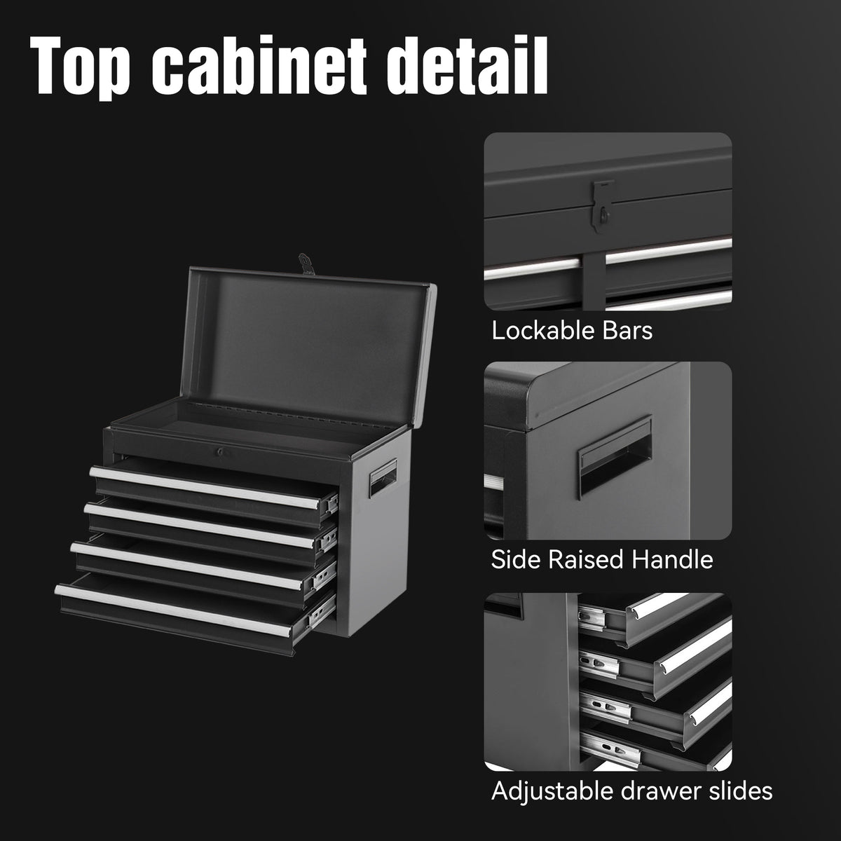 Dexmalle 5-Drawer Rolling Tool Storage Cabinet with Detachable Top Tool Box