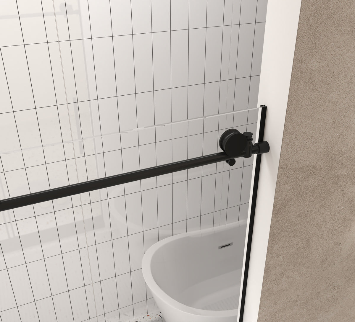 Dexmalle Frameless shower door 56-60 "W x 76" H