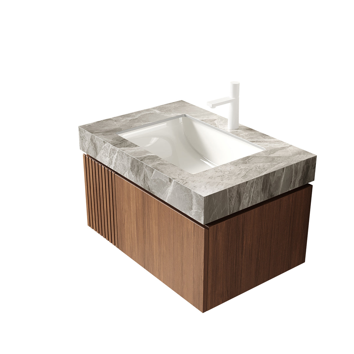 Dexmalle Bathroom Vanity&Sink, Floating Plywood Storage Cabinet with Drawer&Door