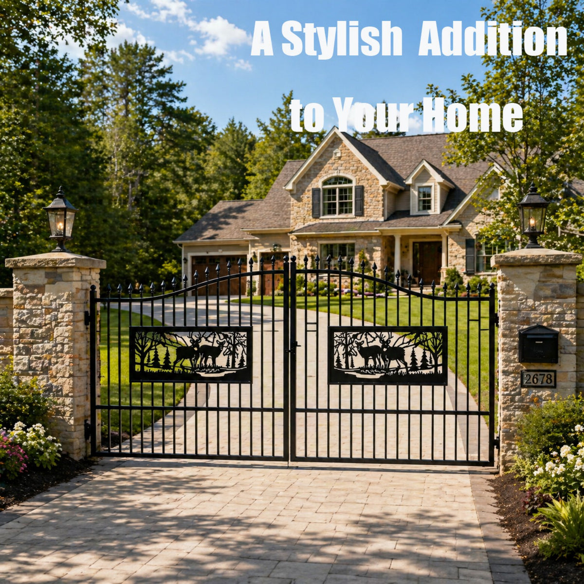 Dexmalle 20FT x 7FT Heavy-Duty Bi-Parting Iron Gate