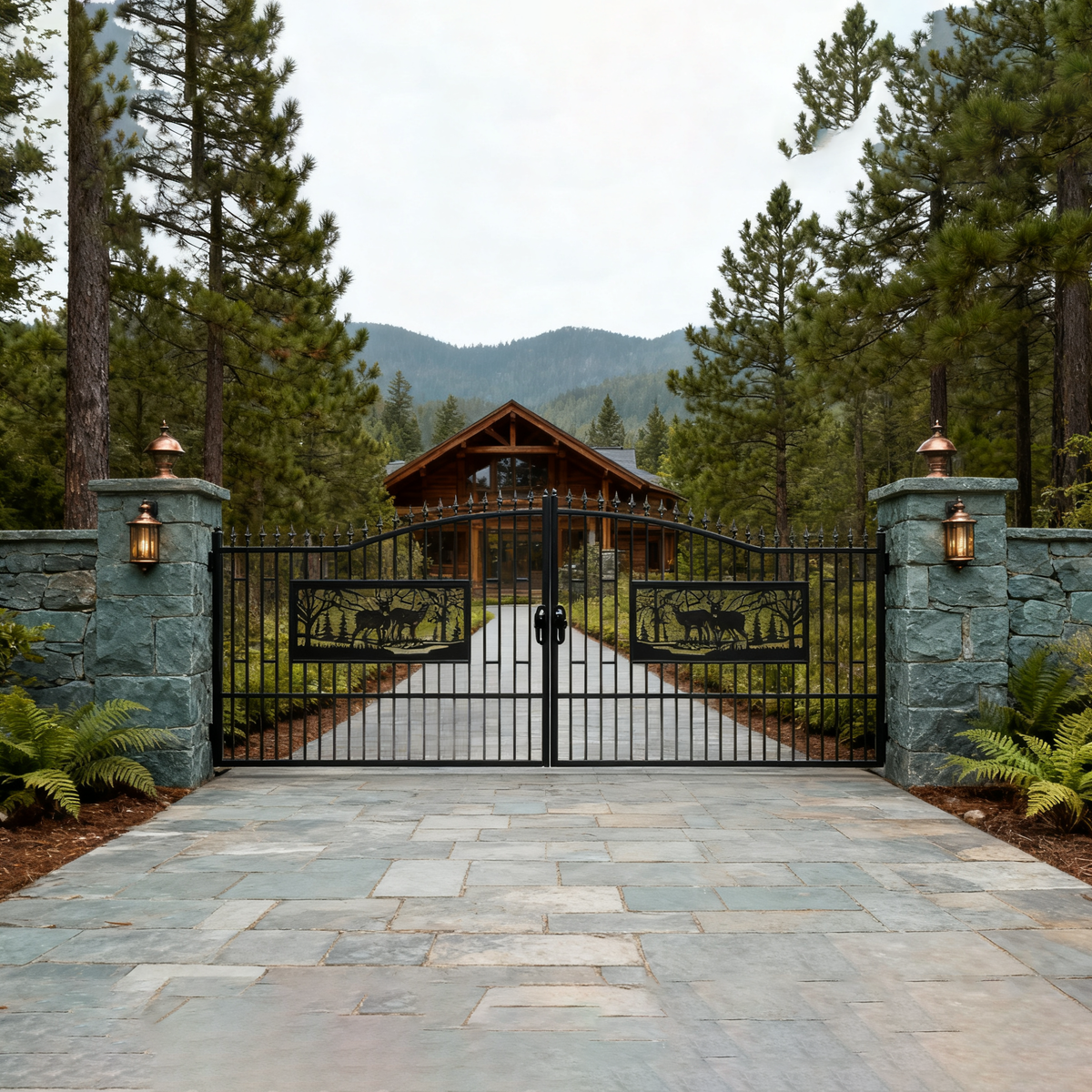 Dexmalle 20FT x 7FT Heavy-Duty Bi-Parting Iron Gate